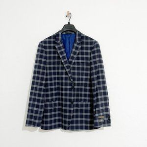 NWT Ben Sherman Regular-Fit Plaid Blazer Size 46